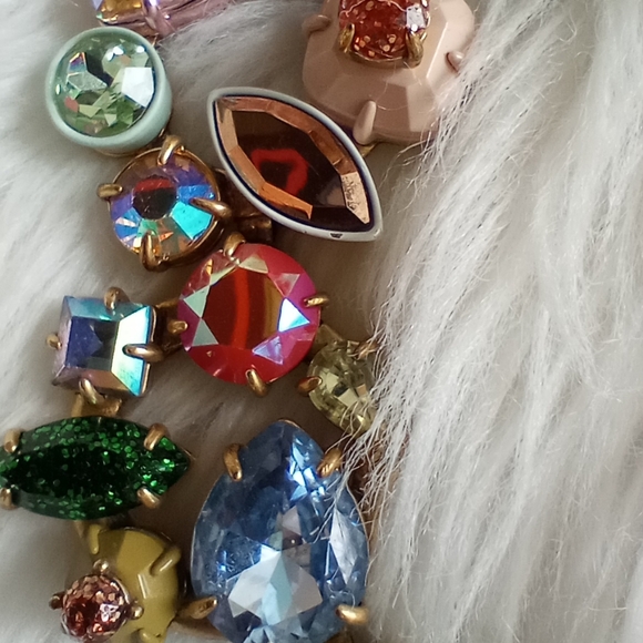 J Crew Multicolored Brûlée Crystal Circular Cluster Statement Necklace - Picture 12 of 15